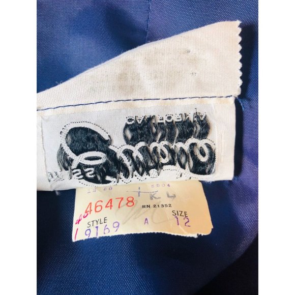 Rare Authentic Vintage Miss Elliette Polka Dot Ruffle Neck Maxi Dress Size M - Picture 9 of 9